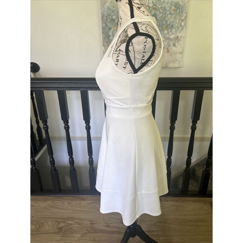 Honey and Rosie A-Line Dress‎ Womens Size S Cream Sleeveless High Neck - Picture 3 of 5